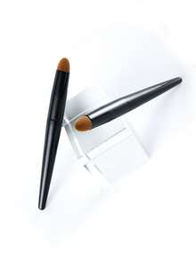 1 pieza Brocha de maquillaje corrector de precisión con punta suave y esponjosa tipo dedo - Cubre expertamente acné, ojeras y manchas - Mango de agarre cómodo, cerdas sintéticas para todo tipo de piel - Ideal para aplicación de maquillaje detallada - Negro - Ver 6