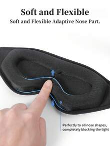 1pc 3D Sleep Mask, New Lightweight 100% Blackout Comfortable Sleep Mask - Unisex, Zero Eye Pressure 3D Deep Contour Eye Mask Effectively Relieves Eye Fatigue/Protects Eyelashes And Makeup, Adjustable Strap Size Fits Different Head Shapes Universal Sleep Mask, Suitable For Party Blindfold Games, Yoga, Meditation, Travel Rest, Office/School Nap, Bedroom Sleep, For Light Sleepers, Ideal Gift For Sleepers - Grey - View 6