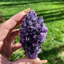 1PC Amethyst Natural Crystal Quartz Stone Energy Healing Mineral Stone Rock Home Decor Crystal Cluster - 20-40g - View 8