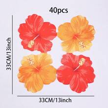 20/40/60 Peças, Guardanapos em Formato de Flor de Hibisco Havaiana, 2 Camadas, Descartáveis, Estampa de Hibisco Vermelho e Laranja, Suprimentos de Mesa para Aloha Luau, Churrasco de Verão, Decorações para Festa na Piscina e Luau, Churrascos na Praia, 13*13 Polegadas - Visão 8