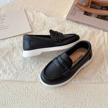 1 Pair Unisex Kids New Style Minimalist Flat Shoes, Fashionable Versatile Comfortable Baby Shoes, Infant Loafers - Black - View 5