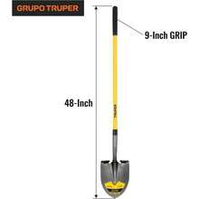Tru Pro Round-Point Shovel, 48-Inch Fiberglass Handle With 9-Inch Grip, Heavy-Duty Professional Digging Gardening Shovel (Model PRL-F/ 31198) - B - View 2