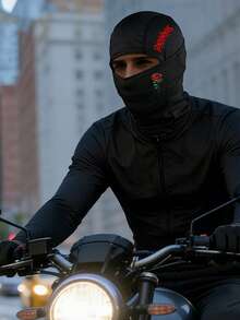 1/2pcs Red Rose & Backwoods Letter Print Balaclava, Breathable Mesh Full Face Ski Mask, Hip Hop Streetwear Headwear, Suitable For Motorcycle Riding, Cycling And Daily Fashion - Multicolor - View 4