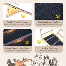 6-Level Foldable Dog Ramp W/Non-Slip Carpet Removable Side Rails Platform - A - View 6