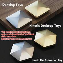 1PC Aluminum Alloy EDC Stress Relief Toy, Square And Hexagonal Desktop Dynamic Rotating , Rolling And Throwing Adult Stress Relief Toy, Portable Desk Accessory, Used To Relieve Anxiety, Available In Black, Gold, And Silver - Multicolor - View 3