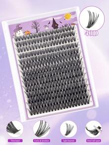 280pcs Individual Eyelash Clusters (High Volume D Curl, 8-18mm, 40D) DIY Eyelash Extension Kit (Natural Long & Wispy, Soft & Lightweight, Reusable Faux Lashes, Includes Adhesive, Sealer, Tweezers, Lash Brush), Suitable For Home Daily, Party, Wedding, Travel, Halloween And Other Occasions - Multicolor - View 7