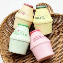 Realistic Binggrae Milk Drink Squishy, Creative Slow Rising PU Toy, Desktop Ornament & Stress Relief Toy - Binggrae Milk Bottles (4 Designs, Approximately 10cm Tall) - View 1