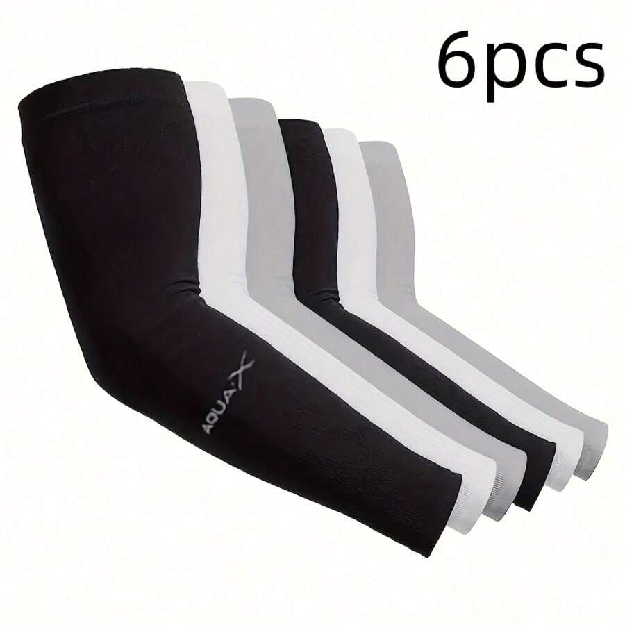 2/4/6pcs Breathable Arm Sleeves, Straight Coverage, Machine Washable And Hand Washable Ice Silk Fiber Arm Covers, Suitable For Driving, Golf, Fishing, Cycling - Lightweight Outdoor Camping Travel Essential Unisex