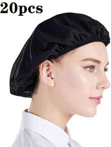 20/8/2pcs Topi Koki Topi Masak Jaring Rambut yang Dapat Diatur Dapat Digunakan Kembali Dapat Dicuci Topi Jaring Bernapas Higienis untuk Kerja Bengkel Makanan Tahan Debu Tidak Sekali Pakai - warna padat - View 20