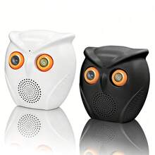 Caméra de surveillance - Design unique de hibou, vision nocturne couleur intelligente, alarme sonore et lumineuse IA, notification de détection de mouvement via application gratuite - Noir et Blanc - View 1