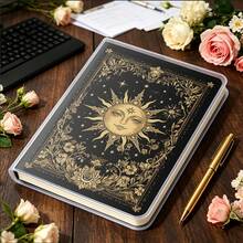 1pc/2pcs A5 136 Pages PP Cover Notebook - Sun & Moon, European Gothic Vintage Mysterious Galaxy Style, Lined Notebook, Fashion Notebook, Writing Practice Book, Travel Journal, Office Supplies, Stationery, Creative Gift For Women, Premium Gift, Back To School Essentials - A5 - View 3