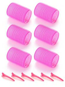 Bobes de Cabelo Tamanho Grande com Clipes de Jacaré Grandes, Enrolador Autoadesivo Adequado para Cabelos Longos/Médios/Curtos e Franjas, Ferramenta DIY para Enrolar Cabelo - Multicolorido - Visão 20
