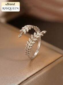 RAYQUEEN 1pc Elegant Mori Style Leaf Stainless Steel Open Adjustable Sweet Leaf Ring - Ring - View 2