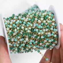1米時尚不鏽鋼方形珠鏈 彩色小方塊鏈條 適合手工DIY 波希米亞夏季度假風 手鍊項鍊珠寶配件 - DIY鏈條 - 查看 7