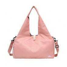 ALO Foldable Gym & Yoga Bag, Large Capacity Travel Tote Bag, Lightweight Multi-Purpose Shoulder Bag For Sports & Travel - Pink - View 5