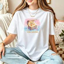 Treasure Teddy Bear Tee, Magical Chest Pastel T-Shirt, Whimsical Pearl Star Ocean Top, Cute Fairy Tale Gift Shirt - White - View 1