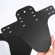 14pcs Set Mudguards, Black Carbon Fiber Pattern Mudguards, Portable Ultra-Thin Front Fork Rain Cover, Universal Front And Rear Accessories For Mountain Bikes - Multicolor - View 8