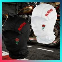 1/2pcs Red Rose & Backwoods Letter Print Balaclava, Breathable Mesh Full Face Ski Mask, Hip Hop Streetwear Headwear, Suitable For Motorcycle Riding, Cycling And Daily Fashion - Multicolor - View 11