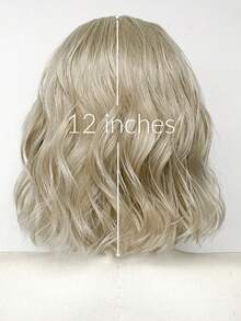 13X4 Chocolate Brown Short Curly Wavy Synthetic Hair Band Frontal Seamless Wig For Women Shoulder Length Deep Wave Brown Bob Wig, Halloween - Multicolor - View 9