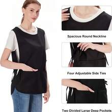 1pc Polyester Shoemaker Apron With Pockets, Unisex Sleeveless Solid Color Apron, 4 Adjustable Side Ties, Durable Professional Work Apron, Suitable For Supermarket, Restaurant, Barbershop, Nurse, Home Use - Multicolor - View 3