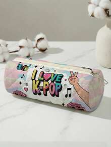 1pc, Text, London, Turtle Pattern Printed Large Capacity Pencil Case, Pencil Bag, School Storage Bag, Storage Box, Suitable For Girls And Boys Students, Back To School Gift, Holiday Gift - Multicolor - View 12