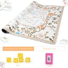 Chinoiserie Floral Mahjong Mat 31.5 X 31.5 In, Anti Slip And Noise Reduction Game Table Cover For Mahjong Dominoes Card Board Tile Games - Light Yellow - View 7