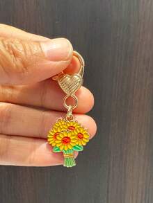 1pc New Flowers Love Charm Of Earphone Case Keychain Flower Key Ring Pendants For Women Girls Handbag Decor DIY Handmade Key Chain Gifts - Multicolor - View 7