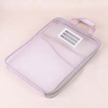 L-Shaped 3-Layer Hand-Carried Sorting Bag, Transparent Mesh Large Opening Student Exam Paper & Homework Storage Zippered Document Bag, Book Sorting Storage Bag. Suitable For Back To School Season, Office Storage, Gift Giving, Etc. - Handbag - View 9