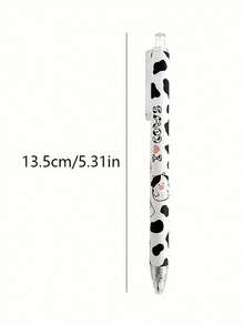16支裝 0.5mm 可愛牛主題可伸縮凝膠筆套組，順滑書寫黑色墨水，辦公室節日禮物首選 - 彩色 - 查看 7