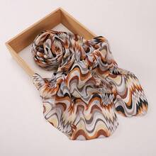 Wavy Colorful Striped Digital Print Muslim Headscarf Modest Hijab Soft Breathable Daily Wear Head Wrap Hijab Shawl - Multicolor - View 9