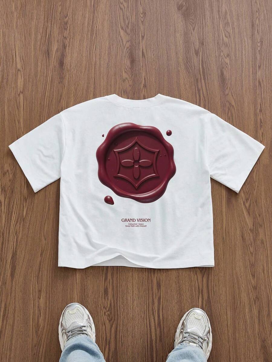Men's White Short-Sleeve T-Shirt By SWAVVY, Summer - 白色 2 - 查看 1