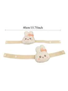 2 piezas/Juego Lindos Sujetadores de Cortina con Forma de Conejo de Poliéster Elástico para Decoración de Dormitorio y Guardería - Multicolor - Ver 3