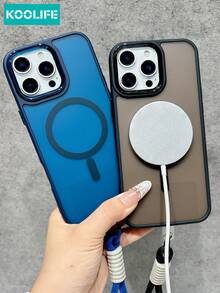 KOOLIFE 1pc Caramel Brown Matte Magnetic Phone Case With Matching Lanyard, Metallic Tone Camera Bezel, PC+TPU Anti-Collision Protective Cover, Magnetic Wireless Charging Compatible, Anti-Scratch Daily Use Back Shell Compatible With Apple 17/17pro/17promax/17Air/16/15/14/13/12/11 - Desert Gold - View 8