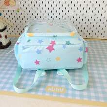 Star Print Backpack, Japanese Style Fresh Student School Bag, Transparent Pocket Large Capacity Backpack - Multicolor - View 6