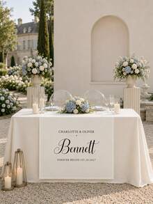Personalized Wedding Table Runners, Custom Name Tag Table Runners, Wedding Table Decorations, Reception Decorations, Wedding Signs - Multicolor - View 3