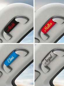 Cubierta de Manija de Puerta de Coche Personalizada con Nombre/Texto/Iniciales/Logo - Ajuste Suave de Felpa Antideslizante, Accesorio de Interior de Automóvil Adornado con Tu Nombre - Multicolor - Ver 7