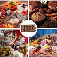 1/2pcs Halloween Candy Molds Pumpkin And Ghost Silicone Chocolate Molds, Trick Or Treat Molds For Halloween, Molds For Making Chocolate, Gummies, Cookies, Jelly - Brown - View 6