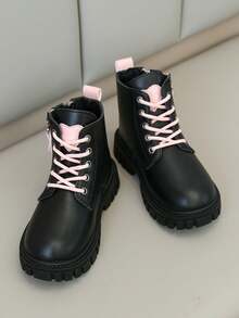 Children's Fashion Double Zipper Heart Ankle Boots Student Fashion Boots Boots - Pink - View 5