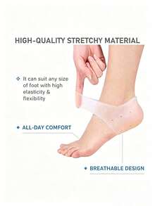 Thick Breathable Gel Heel Pads-Comfortable Silicone Heel Cushions,Suitable For Heel And Achilles Tendonitis-Provide Flexible Foot Support For Hiking, Travel And Daily Use-Enhance Comfort And Foot Support,Summer, Beach,Travel Essentials - Multicolor - View 5