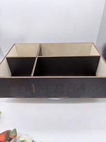 Estante organizador de estación de café con tapete de café, estante de almacenamiento de barra de café, soporte de madera para cápsulas de café, organizador de condimentos de café y té, estante de almacenamiento de accesorios de café - Multicolor - Ver 9