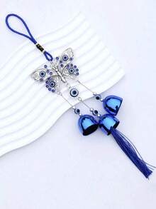 1pc Turkish Blue Evil Eye Wind Chime, Metal Bell Hanging Decor, Multi-Purpose Home Wall Door Car Decoration, Lucky Blessing Traditional Amulet, Hook Sold Separately - Multiple Styles - View 7