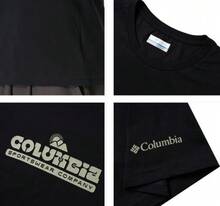 Columbia 夏季透氣印花簡約休閒運動男士短袖T恤 - 黑色 - 查看 7