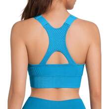 Sports Bra For Women Workout Bras Sexy Wide Straps Yoga Bras With Removable Padsand Adjustable Straps - Blue - View 2