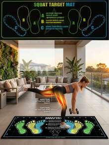 Non-Slip Wear-Resistant Squat Training Mat, Heavy Duty Fitness Mat, Suitable For Beginners, Ergonomic Portable Yoga Mat, Fitness Squat Guide, Mat, Leg And Abdominal Training Mat, Weight Loss Mat, Pilates, Yoga Mat, Fitness Squat Guide Mat - Multicolor - View 3