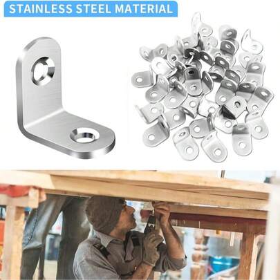 Pack de 50 Soportes Angulares en Forma L para Reparación y Montaje de Muebles