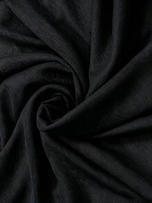 Women's Transparent Batwing Sleeve Round Neck Top, Regular Asymmetric Hem, Knit Fabric With Moderate Stretch Black Summer - Black - View 5