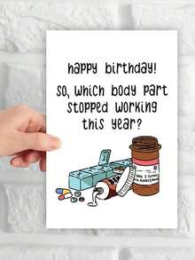 OBOVAY 1pc Funny Pill Graphic Birthday Greeting Card, UniqueGift For Family & Friends (Random Envelope Color)Back To School,Back To School,School Supplies - A - View 6