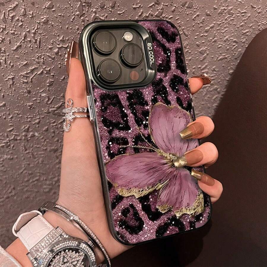 Leopard Print Shockproof Protective Phone Case, New And Vibrant, With Drop-Proof Silver Paint, Compatible With P15, P16, P16 Promax, P14 Promax, P13, P11, P12, XR, A13 4G Series, A14, A04, A34. Water, Shock, And Scratch Resistant, Anniversary Gift. - 多色3 - 查看 1
