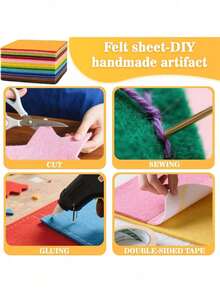 66/40/22/10pcs Handmade Felt Squares, Multiple Colors Available, Suitable For Halloween/Thanksgiving/Christmas DIY Crafts, Cutting, Sewing, Modeling And Home Decor - Felt Cloth - View 9