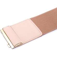 Womens 3" Wide Belt Elastic Stretch Cinch Waistband Lady Cummerband - Pink Belt - View 3